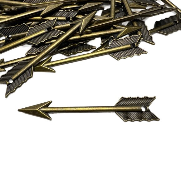 45 Arrow Charms Pendants Antique Bronze Tone Craft Jewelry Making Supplies - Picture 1 of 8